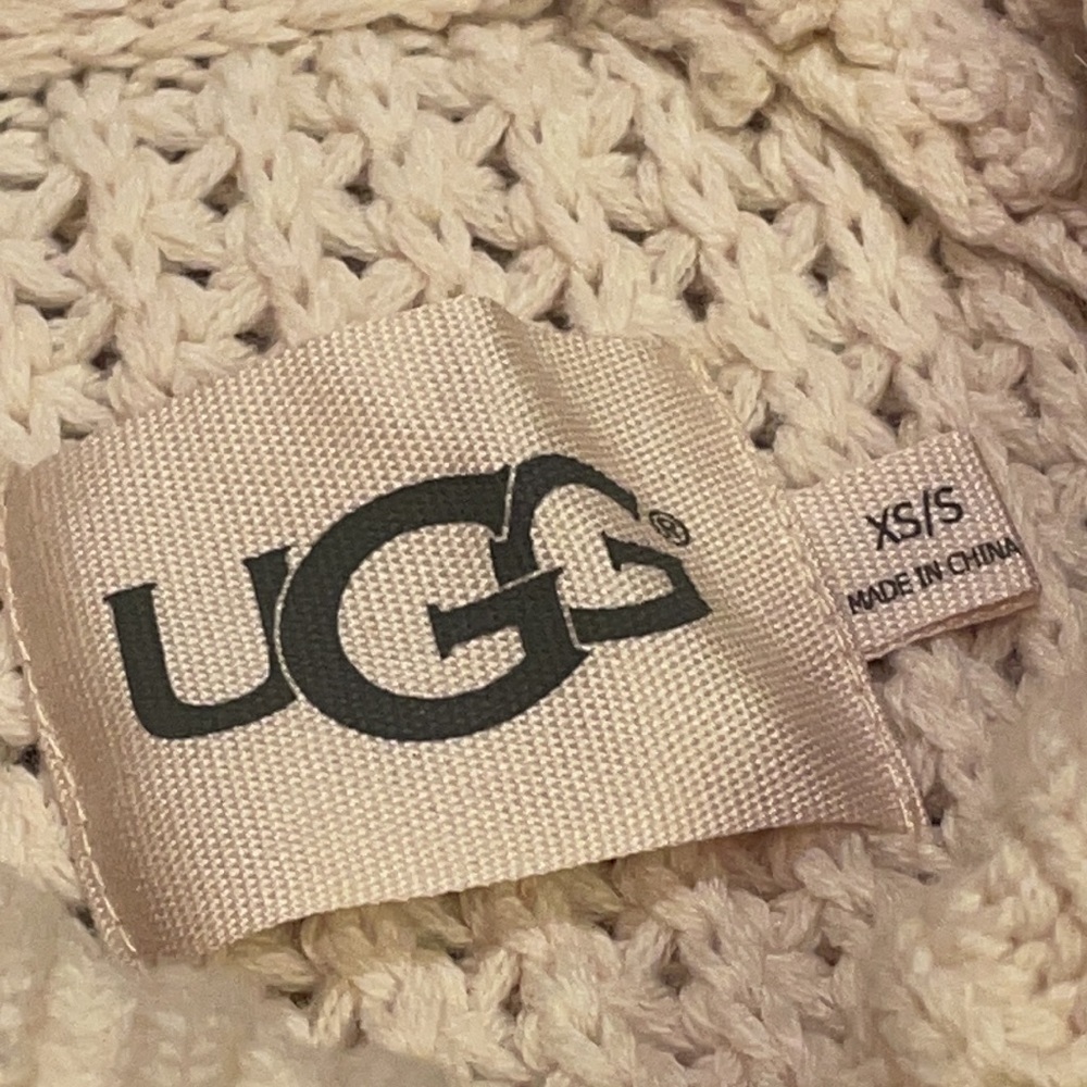 UGG Cream Sweater Cape Buttondown Poncho - Picture 7 of 13
